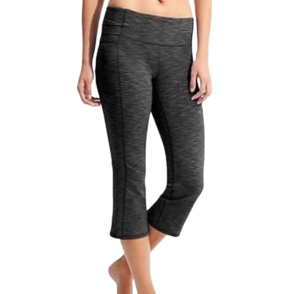 Athleta Pants - Athleta Energy Power-up Space Dye Capri Yoga Legging Back Slit Bootcut Size L